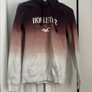 Hollister Gradient Hoodie in Brown and White